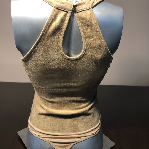 NWT bebe suede bodysuit tan color. - Picture 5 of 8
